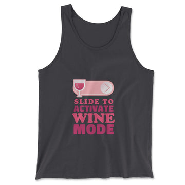 Swipe Right For Wine Mode Men/Unisex Tank in Dark Grey color